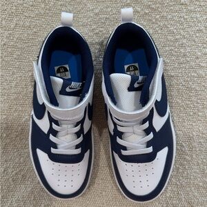 Nike Kids Navy and White Mid-Top Sneakers
